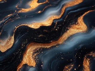 vivid marbled ink artwork decorated with gold glitter swirls, creating a captivating and luxurious design that evokes elegance and creativity, perfectly suited for high-end projects or backgrounds