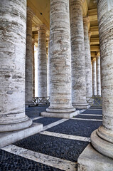 Fototapeta premium St Peter's Square Colonnade, Rome Italy.