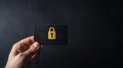Secure Card with Lock Symbol on Dark Background