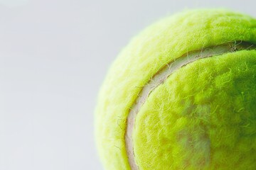 Tennis ball in macro configuration. with an image of copy space. Location for inserting graphics or text, Generative AI.