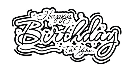 happy birthday text typography	