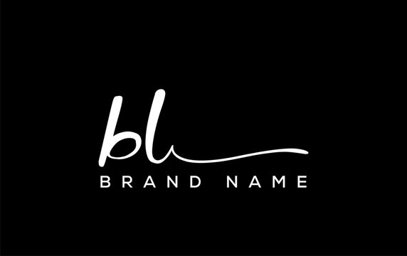 BL letter beauty handwriting vector logo.