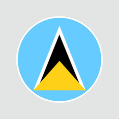 The flag of Saint Lucia. Flag icon. Standard color. Round flag. Computer illustration. Digital illustration. Vector illustration.