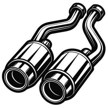 recommend clip art: Exhaust Pipe silhouette vector illustration.