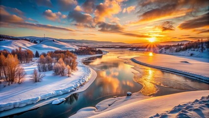 Stunning Winter Landscape of Dudinka, Russia - Nature's Arctic Beauty