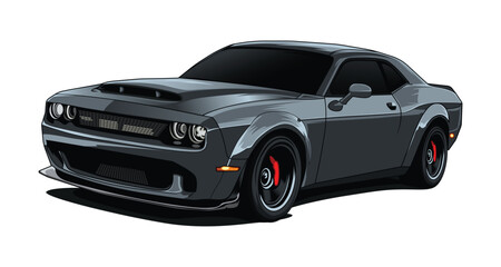 Sport car racing concept Black detailing Transparent Background