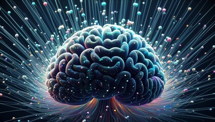 An illustration of a brain developing advanced future AI technology