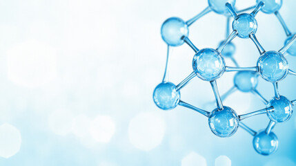 Obraz premium Modern transparent molecule model symbolizing innovation in biotechnology