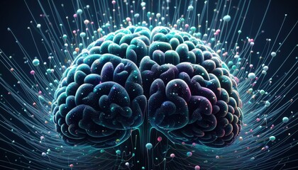 An illustration of a brain developing advanced future AI technology