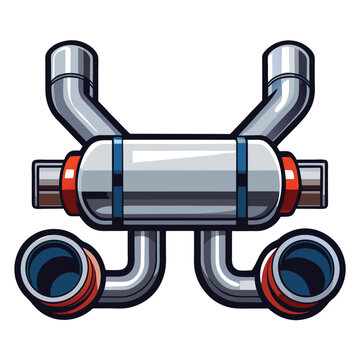 recommend clip art: Exhaust Pipe silhouette vector illustration.