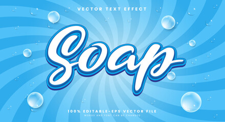 Soap editable text effect Template suitable for cleaning style background