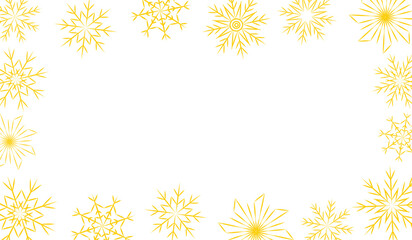 beautiful New Year background with golden snowflakes