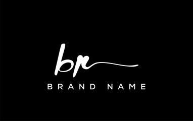 BR letter beauty handwriting vector logo.