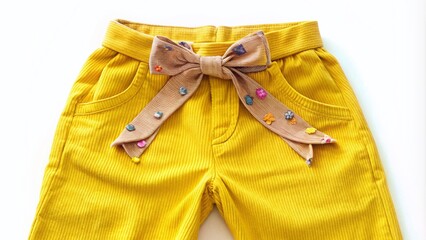 Stylish Yellow Corduroy Trousers for Girls – Trendy Kids Fashion