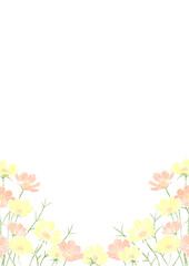 黄色いのコスモスの背景フレーム