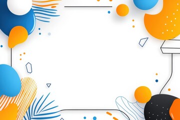 Obraz premium Vibrant abstract frame design with colorful shapes and patterns, perfect for showcasing text or images in a creative way.