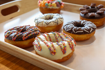 a donut dessert on display