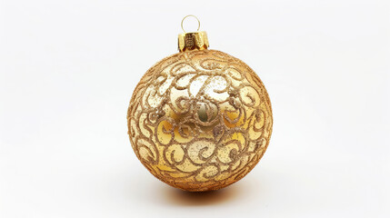 beautiful golden Christmas ornament with intricate designs, perfect for festive decorations and adding touch of elegance to holiday celebrations