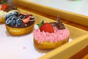 a donut dessert on display