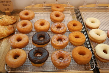 a donut dessert on display
