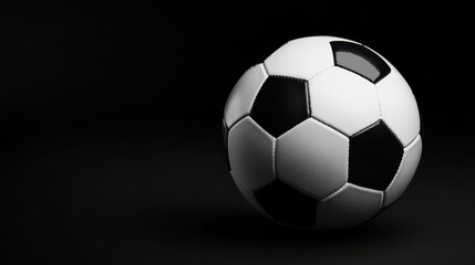 Fototapeta premium Detailed black and white soccer ball image