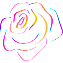 A rainbow rose,multicolor ilustration,decor
