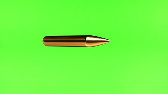 Gun bullet close up on green screen. Generative AI