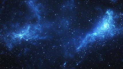 Naklejka premium Cosmic Blue Galaxy with Stars and Nebulae