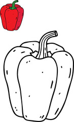 Bell pepper - Coloring vegetables for kids coloring book