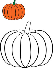 Pumpkin - Coloring vegetables for kids coloring book