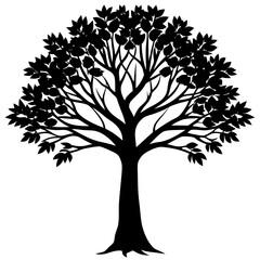 Tree. Tree silhouette. Silhouette. Nature. Black. Design. Vector. Illustration.