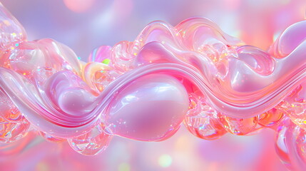 Dreamy Iridescent Liquid Flow 