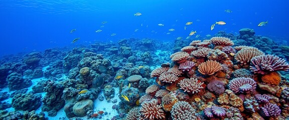 Fototapeta premium coral reef landscape super wide banner background 