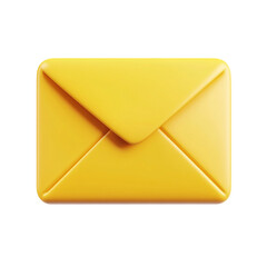  3d Envelope icon, Concept of mail in a cartoon style on white and transparent background.