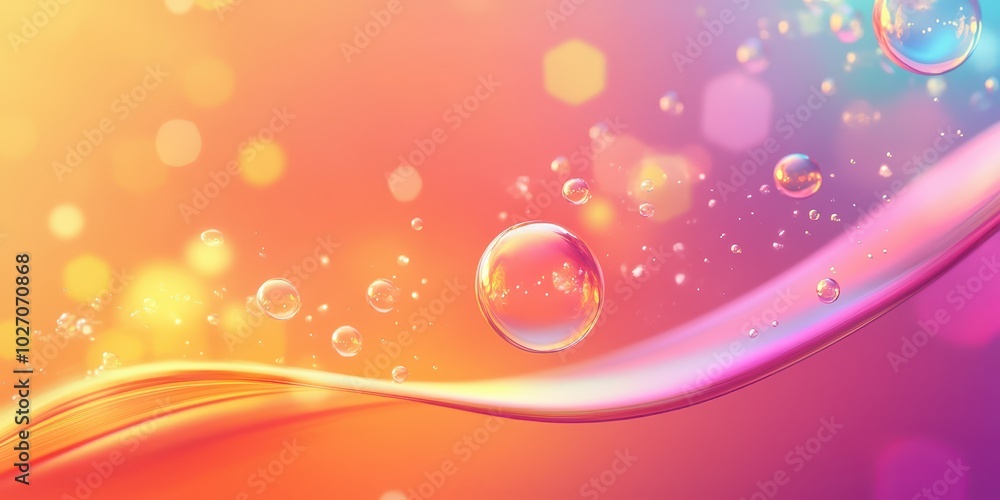 Aufkleber abstract pc desktop wallpaper background with floating bubbles and colorful swirls for a dynamic dig
