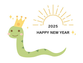 2025年の巳年の年賀状に使えるイラストのカード