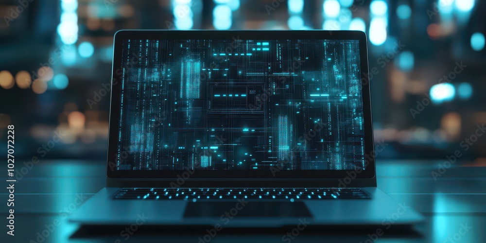 Poster protecting cyber data the importance of laptop security and screen locking in modern cybersecurity