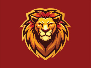 Fierce Lion Head Logo Vector Illustration, Majestic Animal Design,
