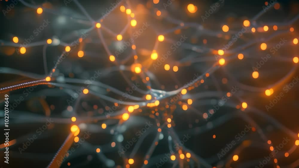Poster a digital illustration of a neural network, highlighting the interconnectedness and complexity of ma