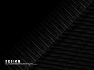 Black abstract geometric background. Modern shape concept. Black gradient lines poola background.