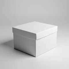 Fototapeta premium Minimalist White Gift Box on Clean Background