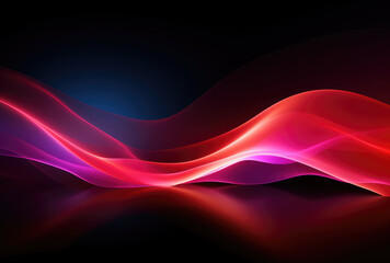 Fluid Red Waves on Dark Backdrop
