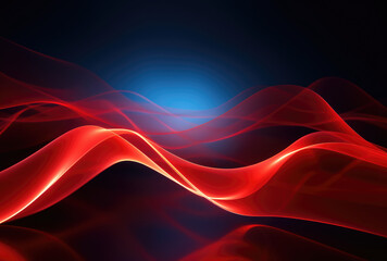 Mesmerizing Red Light Waves Abstract Art