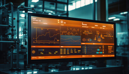 Advanced Industrial Control Room Data Display Screen