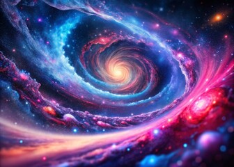 Fototapeta premium Vibrant Galaxy Swirls: Blue, Pink, and Purple Cosmic Beauty for Stunning Macro Photography