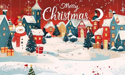 christmas greeting card with santa claus
