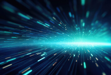 Obraz premium Hyperspace Travel Through the Digital Cosmos