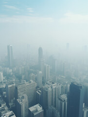 Urban Mystery: Cityscape Veiled in Mist