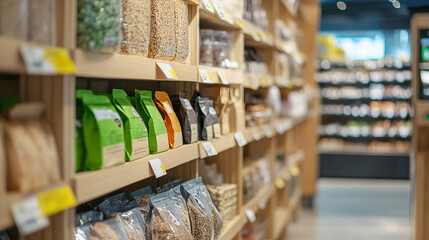 Eco-Friendly Packaging Display in Retail Store