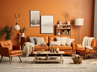 Warm Orange Living Room Inspiration
